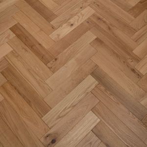 125mm x 14/3mm x 600mm Oak Brush & UV Oiled Herringbone Engineered Rustic Flooring 