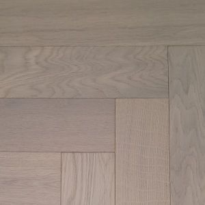 90mm x 14/2mm x 450mm Brushed White UV Oiled Herringbone Engineered Rustic Flooring