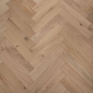 90mm x 14/3mm x 450mm Oak Unfinished Herringbone Engineered Rustic Flooring 