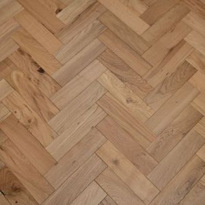 80mm x 18/3mm x 300mm Oak Brush & Matt Lacquered Herringbone Engineered Rustic Flooring 