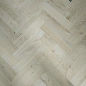 90mm x 18mm x 400mm Rustic Oak Unfinished Herringbone Engineered Flooring 