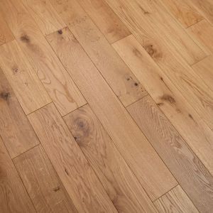 125mm x 14/3mm x random lengths Oak Brush & Lacquered Rustic Grade Multiply Engineered Wood Flooring 