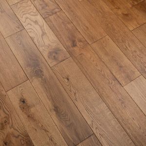 125mm x 18mm x random lengths Golden Handscraped Oak UV Oiled Rustic Grade Solid Wood Flooring 