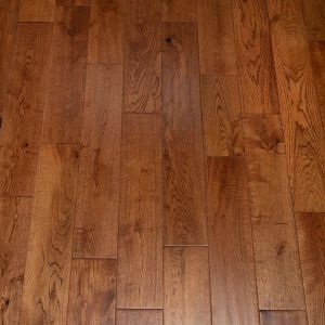 125mm x 18mm x random lengths Golden Handscraped Oak Lacquered Rustic Grade Solid Wood Flooring 