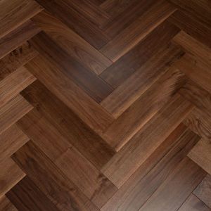 125mm x 14/3mm x 600mm Walnut Lacquered Classic Grade Herringbone Engineered Rustic Flooring 