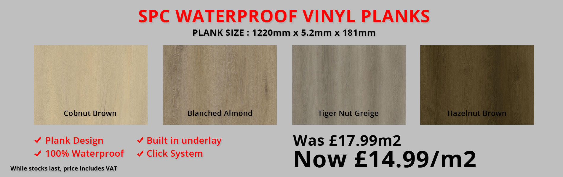 SPC Waterproof vinyl planks